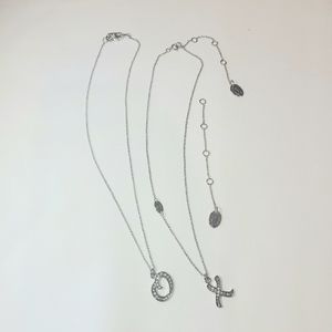 JUICY COUTURE 👑 XO Kiss Hug Double Necklaces With Glittering Crystals